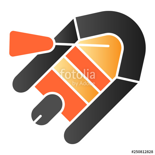 500x500 Dinghy And Paddle Flat Icon Inflatable Boat Color Icons In Trendy