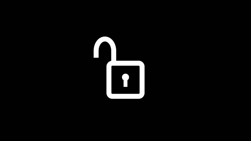 852x480 Lock Icon Animation Stock Footage Video