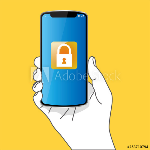 500x500 Illustration Of Smartphone Held On The Right Hand, Screen