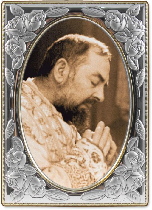 510x705 Padre Pio Silver Floreale Icon Item