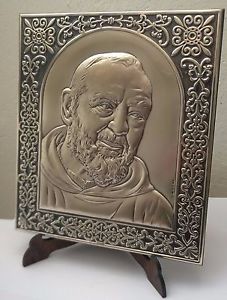 227x300 Icon Painting Saint Padre Pio Silver Retro Wood Saint