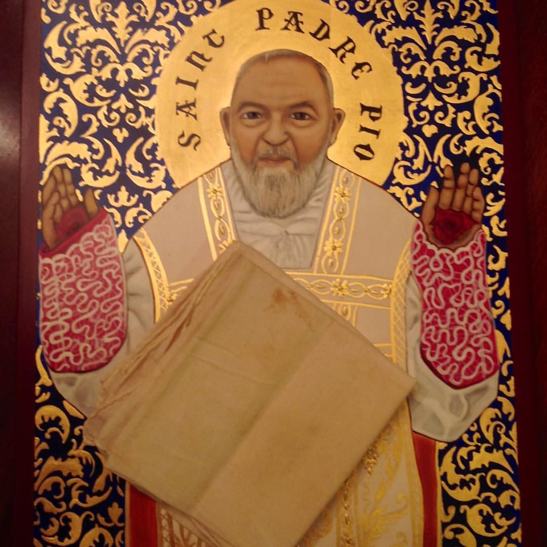 1080x1080 Icon Of Saint Padre Pio Touched