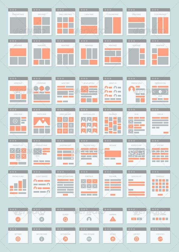 590x830 Layout Icon Set, Vector Icons, Website Design Layout