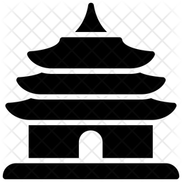 256x256 Pagoda Icon Of Glyph Style