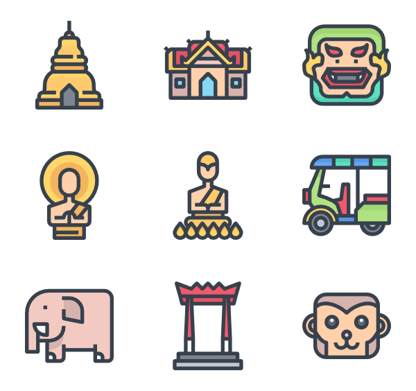 600x564 Pagoda Icons
