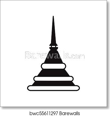 362x382 Pagoda Icon, Silhouette Style, Art Print Barewalls Posters