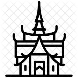 256x256 Buddhist Pagoda Icon Of Line Style