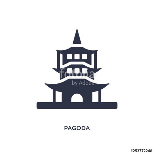 500x500 Pagoda Icon On White Background Simple Element Illustration