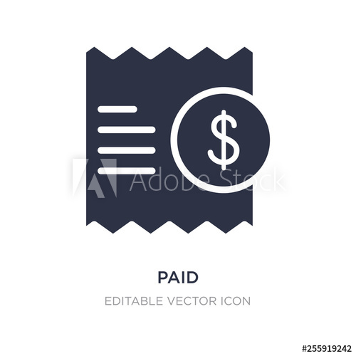 500x500 Paid Icon On White Background Simple Element Illustration