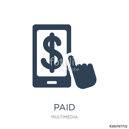 500x500 Paid Icon Vector On White Background, Paid Trendy Filled Icons F