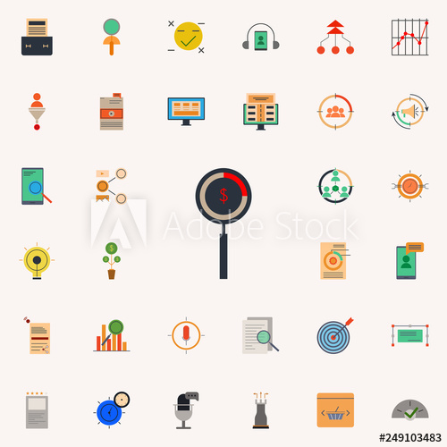 500x500 Colored Paid Search Icon Marketing And Business And Digital