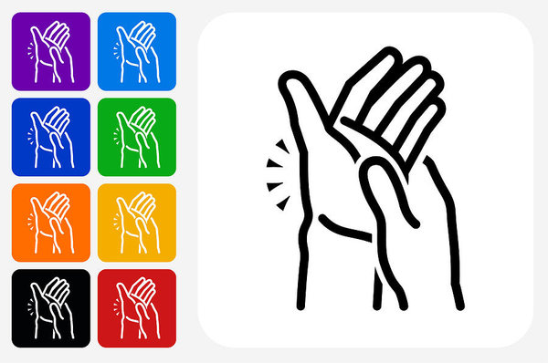 600x398 Hands Pan Square Button Set Art Print