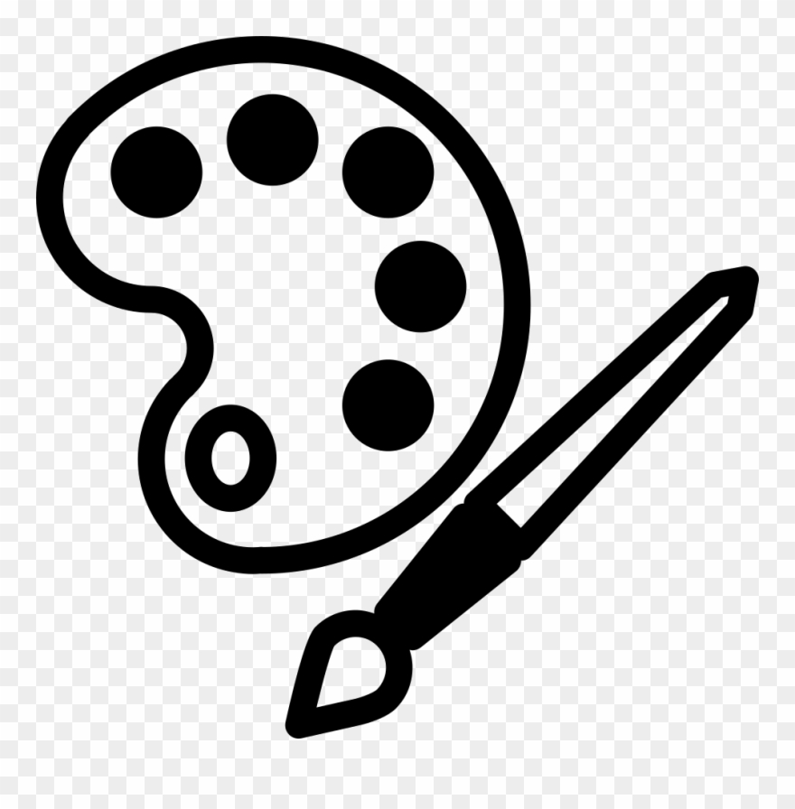 880x896 Paint Palette Board With Brush Png Icon