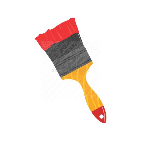 600x600 Thick Paint Brush Flat Multicolor Icon