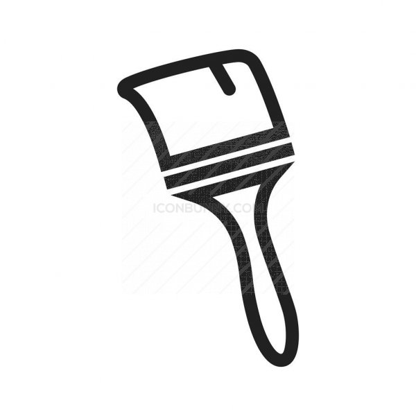 600x600 Thick Paint Brush Line Icon