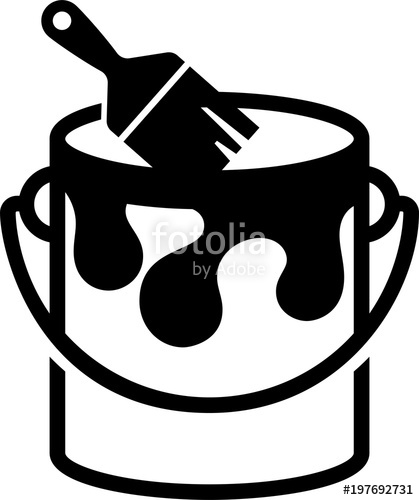 419x500 Paint Bucket And Brush Icon Stock Image And Royalty Free Vector