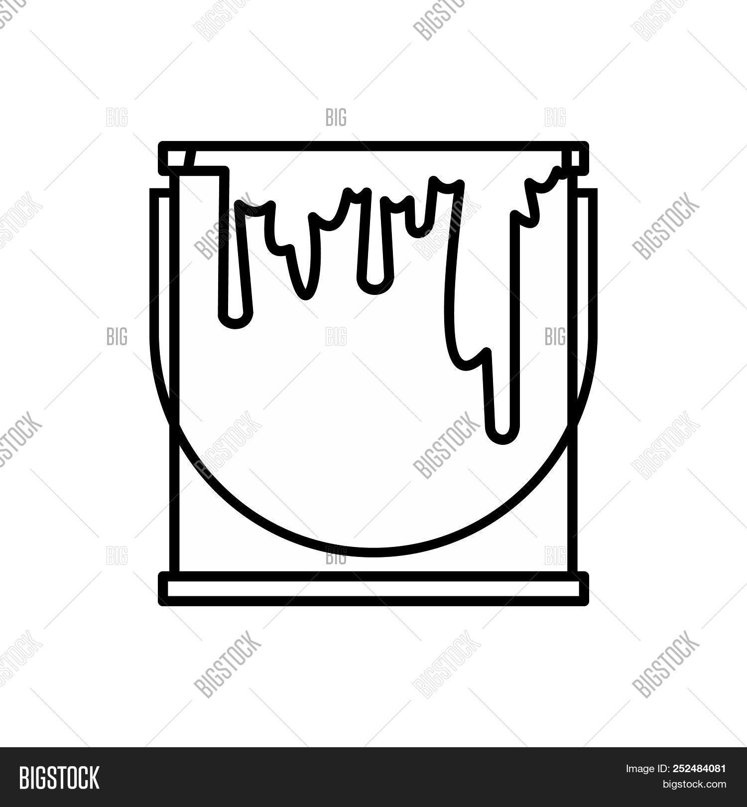 1500x1620 Paint Can Icon In Outline Style Isolated On White Image