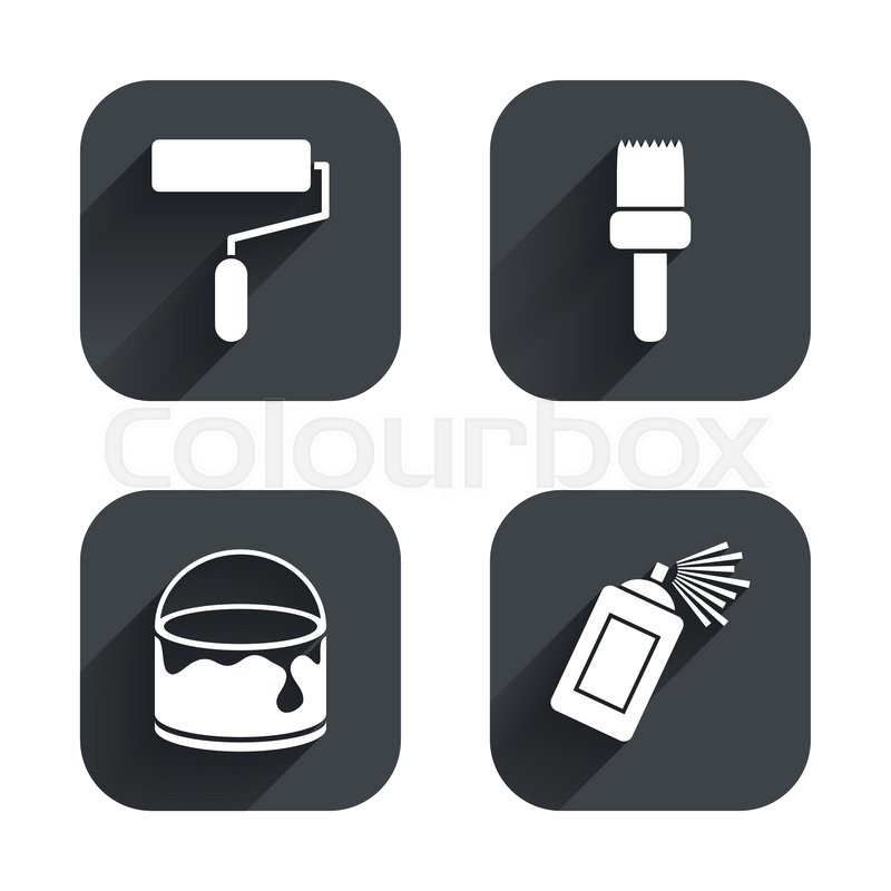 800x800 Painting Roller, Brush Icons Spray Stock Vector Colourbox