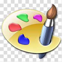 256x256 Paint Brush And Palette Icon, Brushpalette Front, Yellow Paint