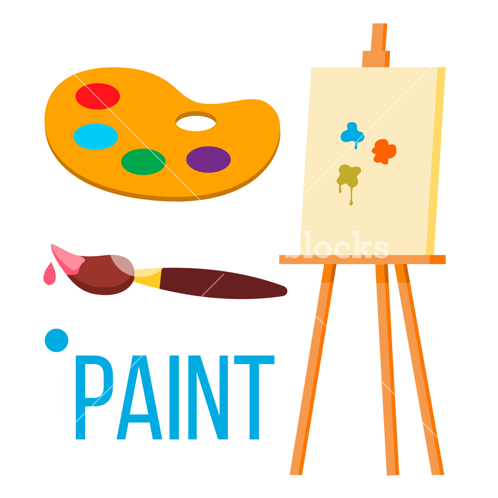 1000x1000 Paint Icon Vector Art Brush Isolated Flat Cartoon Illustration
