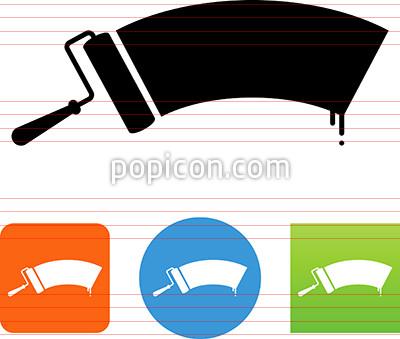 400x339 Paint Roller With Paint Icon
