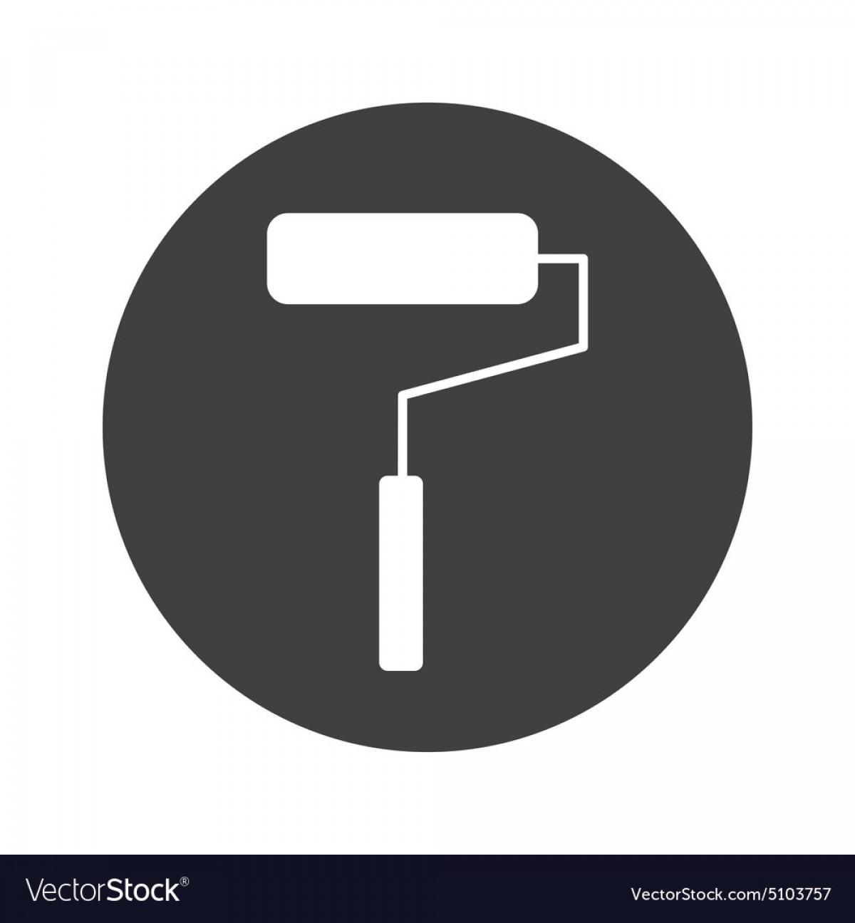 1200x1296 Best Free Monochrome Round Paint Roller Icon Vector Image