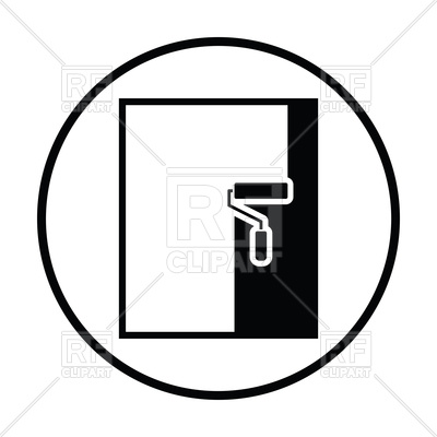 400x400 Wall Painting Icon, Roller, Paint Wall Sign Vector Image Of Icons