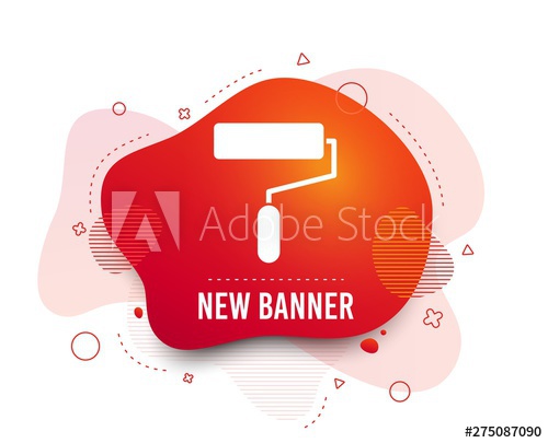 500x405 Fluid Badge Paint Roller Sign Icon Painting Tool Symbol