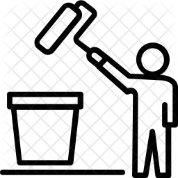 256x256 Wall Paint Icon Of Line Style