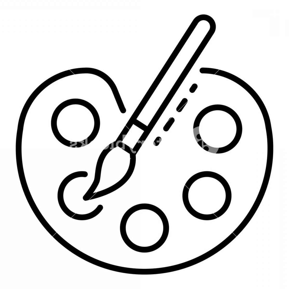 1200x1200 Paint Palette Icon Outline Paint Palette Vector Icon For Web