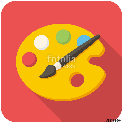 500x500 Paint Brush With Palette Icon Stock Image And Royalty Free Vector