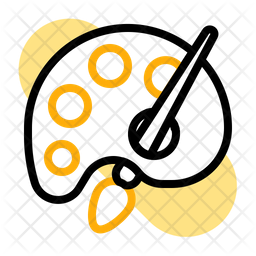 256x256 Paint Palette Icon Of Colored Outline Style