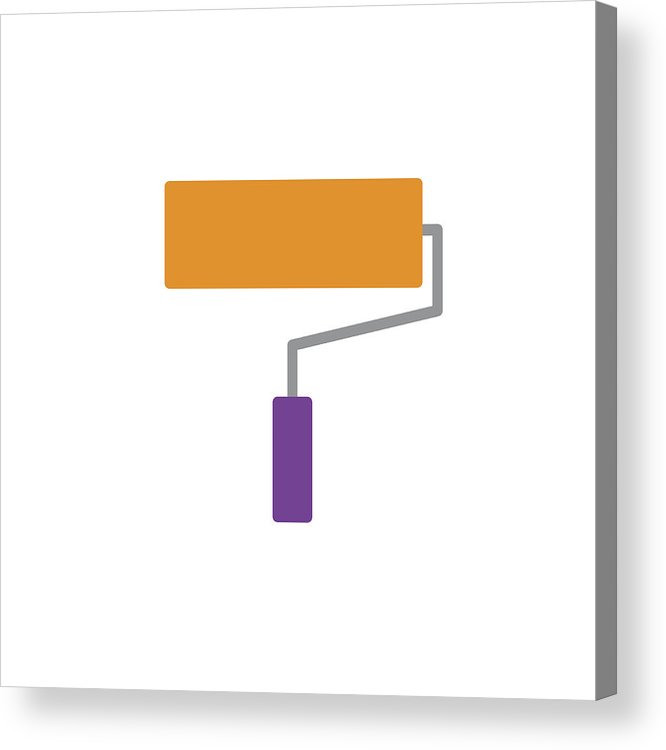 666x750 Paint Roller Icon Vector, Filled Flat Sign, Solid Colorful