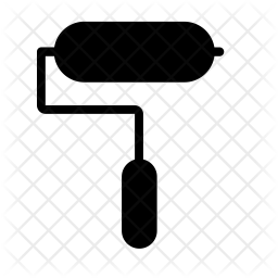 256x256 Paint Roller Icon Of Glyph Style