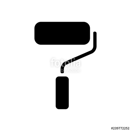500x500 Paint Roller, Paintbrush Icon Black Icon On White Background