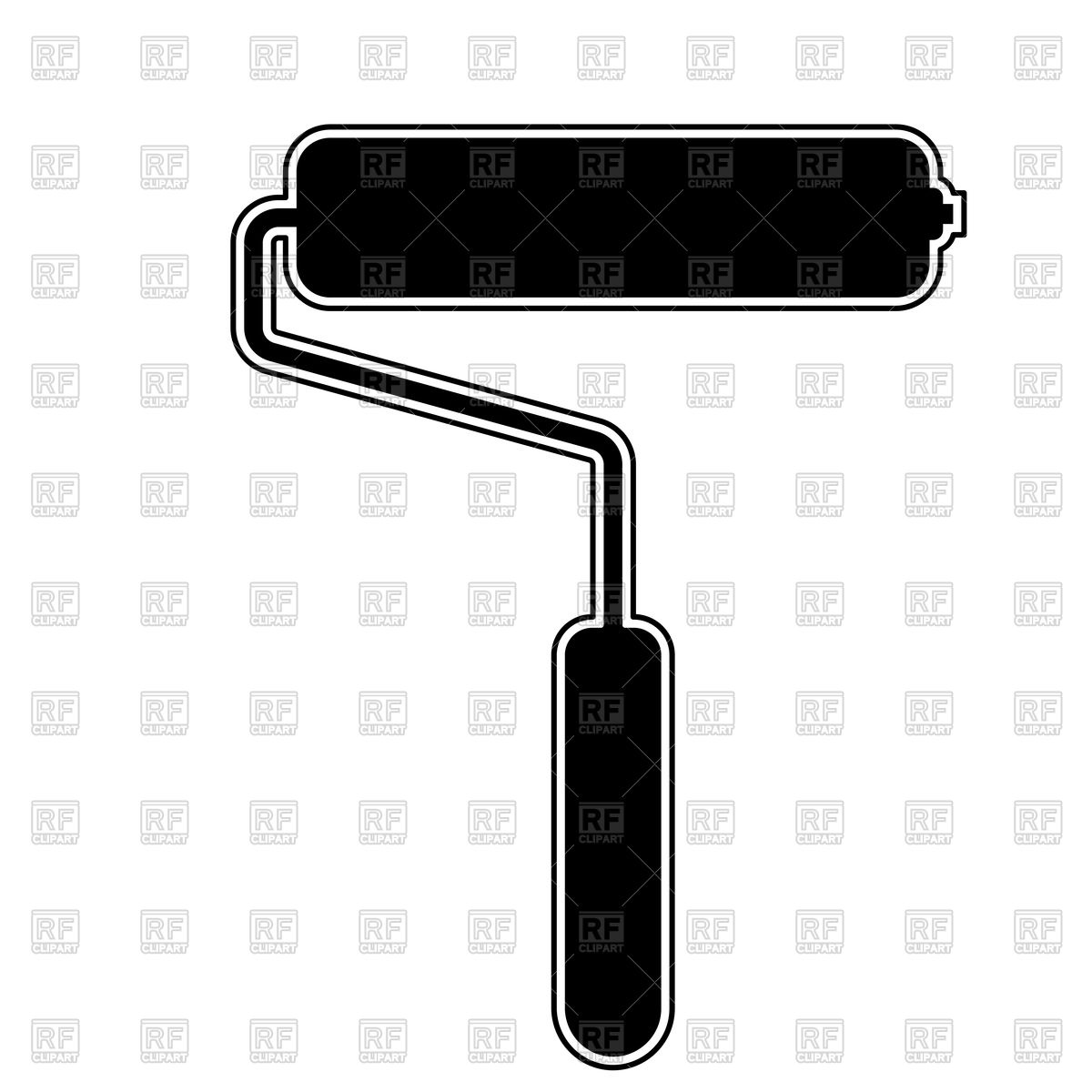 1200x1200 Paint Roller Black Color Icon Vector Image Of Industrial Tools
