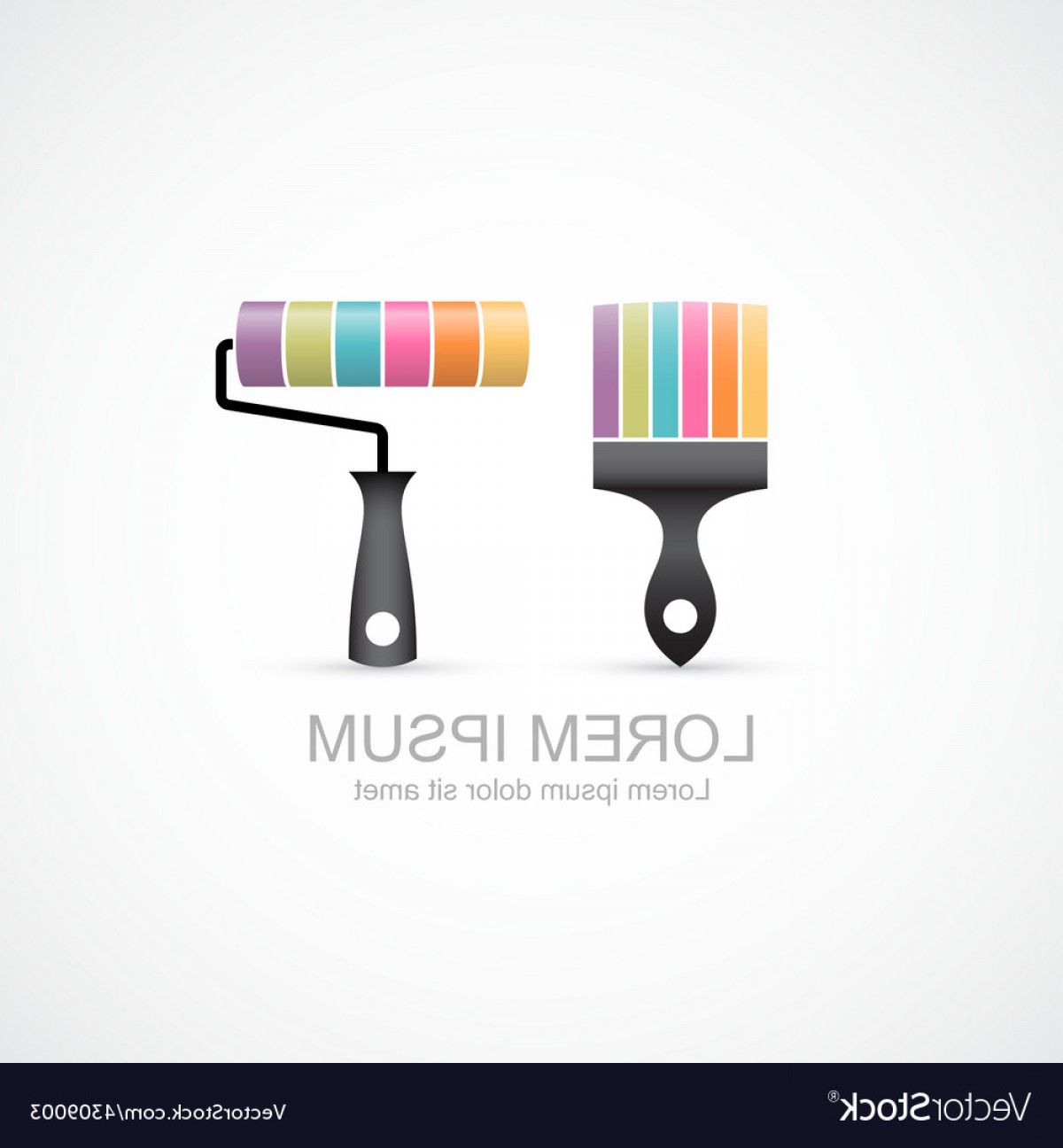 1200x1296 Colorful Paint Brush And Paint Roller Icons Vector Soidergi
