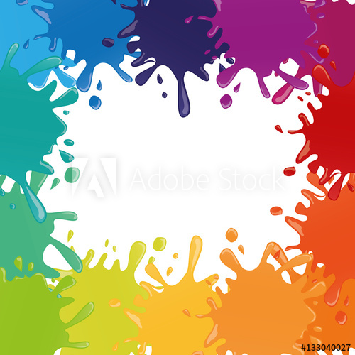 500x500 Multi Color Paint Splatter Icon Image Vector Illustration Design