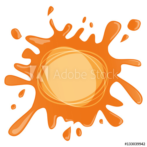 500x500 Orange Paint Splatter Icon Image Vector Illustration Design
