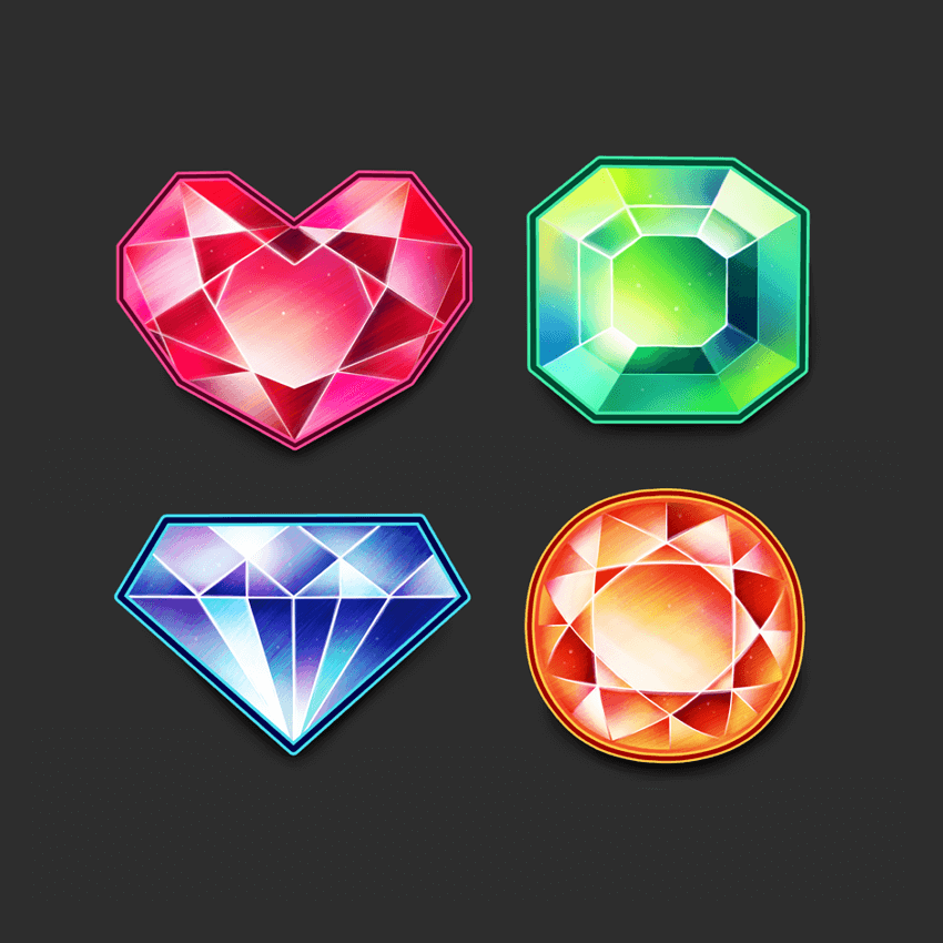 850x850 How To Create A Set Of Vibrant Gem Icons In Paint Tool Sai