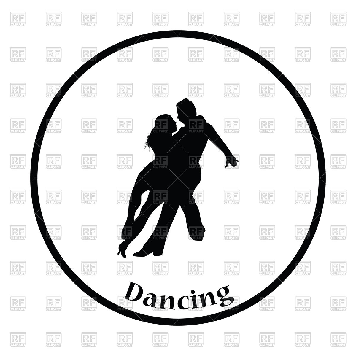 1200x1200 Thin Circle Design Of Dancing Pair Icon Vector Image Of People