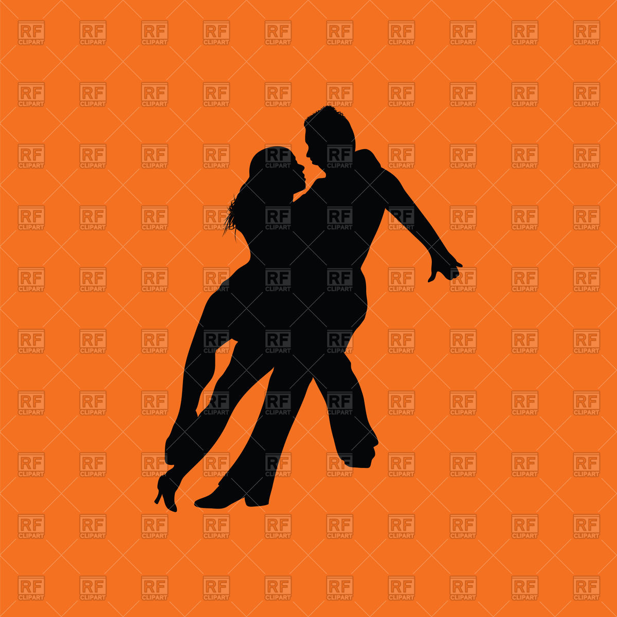 1200x1200 Dancing Pair Icon On Orange Background Vector Image Of People