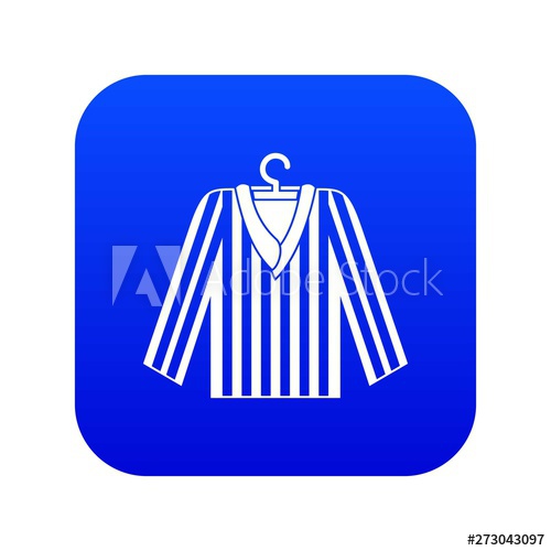 500x500 Striped Pajama Shirt Icon Digital Blue For Any Design Isolated