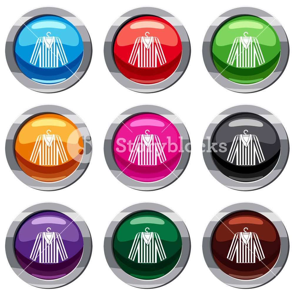 1000x1000 Striped Pajama Shirt Set Icon Isolated On White Icon Collection