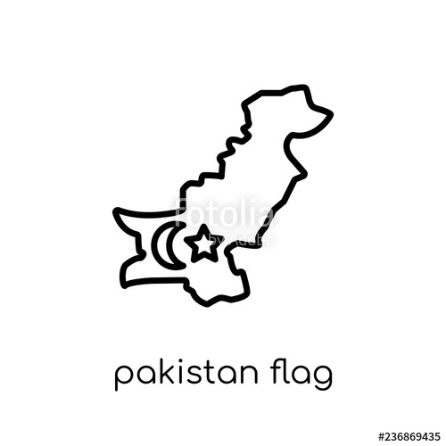 500x500 Pakistan Flag Icon Trendy Modern Flat Linear Vector Pakistan Flag