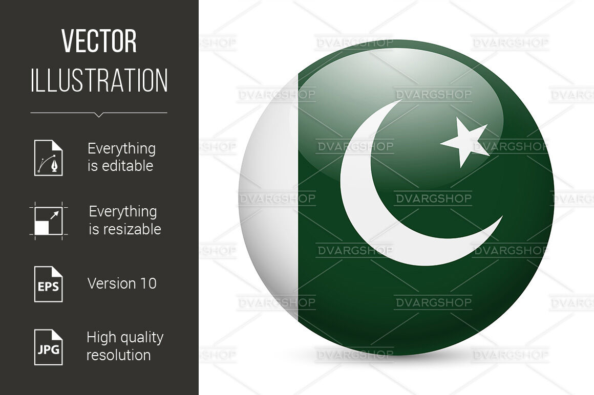 1160x772 Round Glossy Icon Of Pakistan