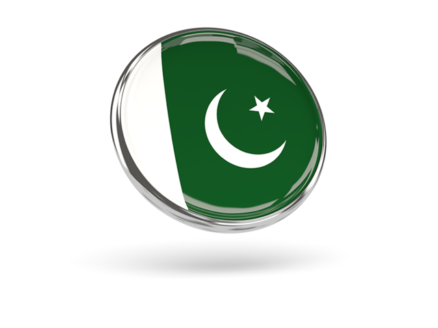 640x480 Round Icon With Metal Frame Illustration Of Flag Of Pakistan