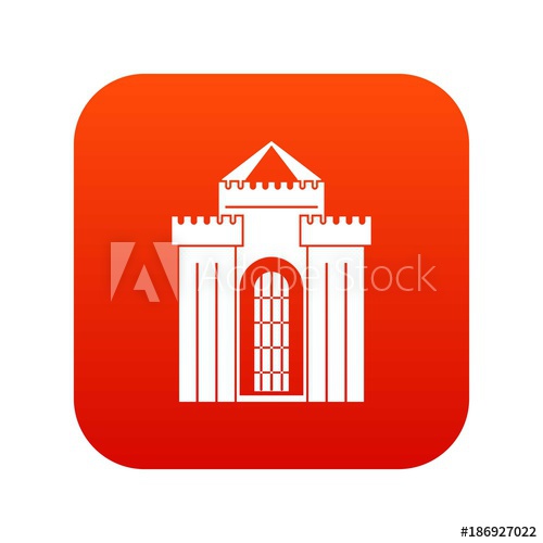 500x500 Medieval Palace Icon Digital Red