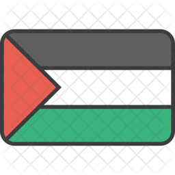 256x256 Palestine Flag Icon Of Colored Outline Style