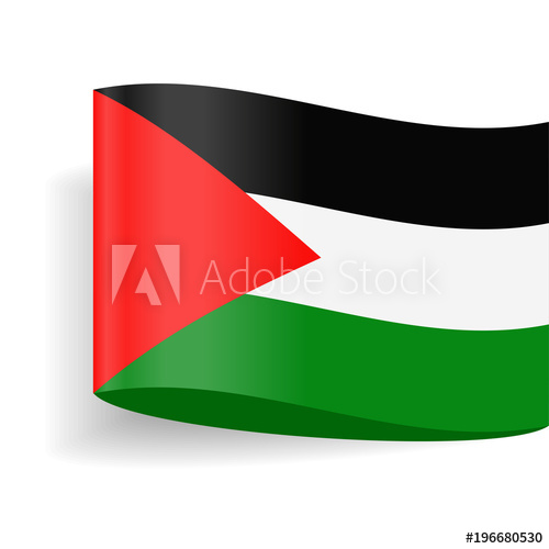 500x500 Palestine Flag Vector Label Tag Icon